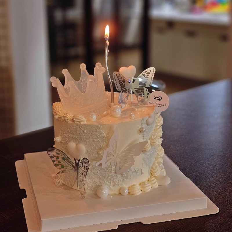 网红透明水晶皇冠蛋糕装饰摆件