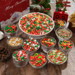 2025新款圣诞节糖珠蛋糕装饰雪人麋鹿拐杖圣诞树糖果甜品装扮摆件