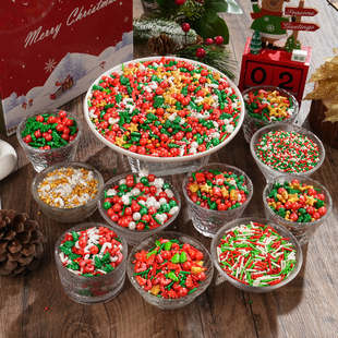 扮摆件 饰雪人麋鹿拐杖圣诞树糖果甜品装 2025新款 圣诞节糖珠蛋糕装