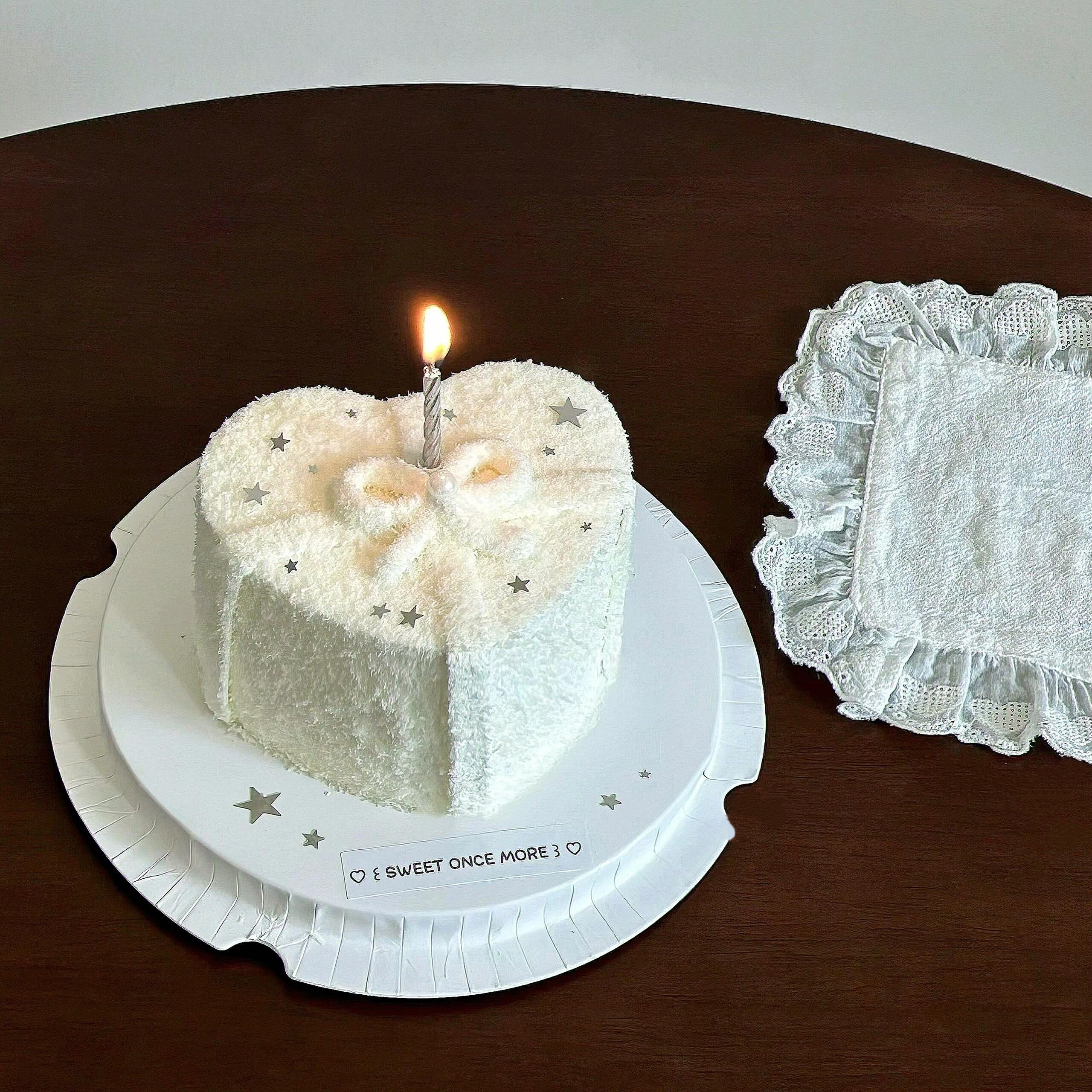 网红ins银色亮片星星蛋糕装饰螺旋蜡烛仙女女神生日烘焙甜品插件