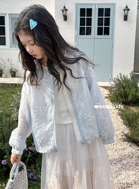 吾束2026春夏新款33305钉珠重工外套33302纱裙中大女童亲子