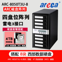 Areca 盘位雷电3兼容USB3.1接口高清磁盘阵列 ARC-8050T3-8搭配4T西数