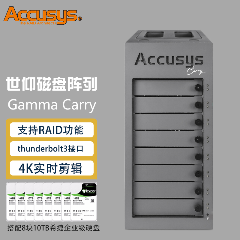 ACCUSYS 雷电3存储系统 影视后期视频剪辑4K磁盘阵列柜 Gamma Carry （含80TB希捷盘五年质保）Accusys/世仰