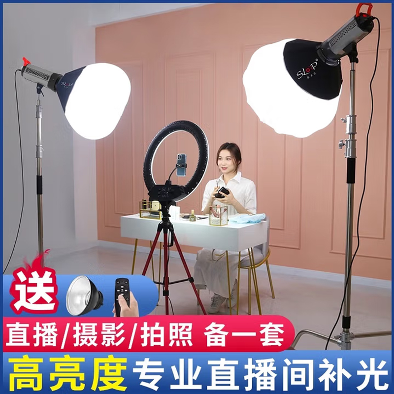 摄力派200W摄影灯常亮补光灯白光直播间布置专用视频摄像球形柔光美食儿童拍照服装美颜打光聚光SLP-XSP200Ⅱ