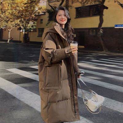 特大码胖中长款棉服女春季新款加厚韩版宽松减龄面包服棉袄