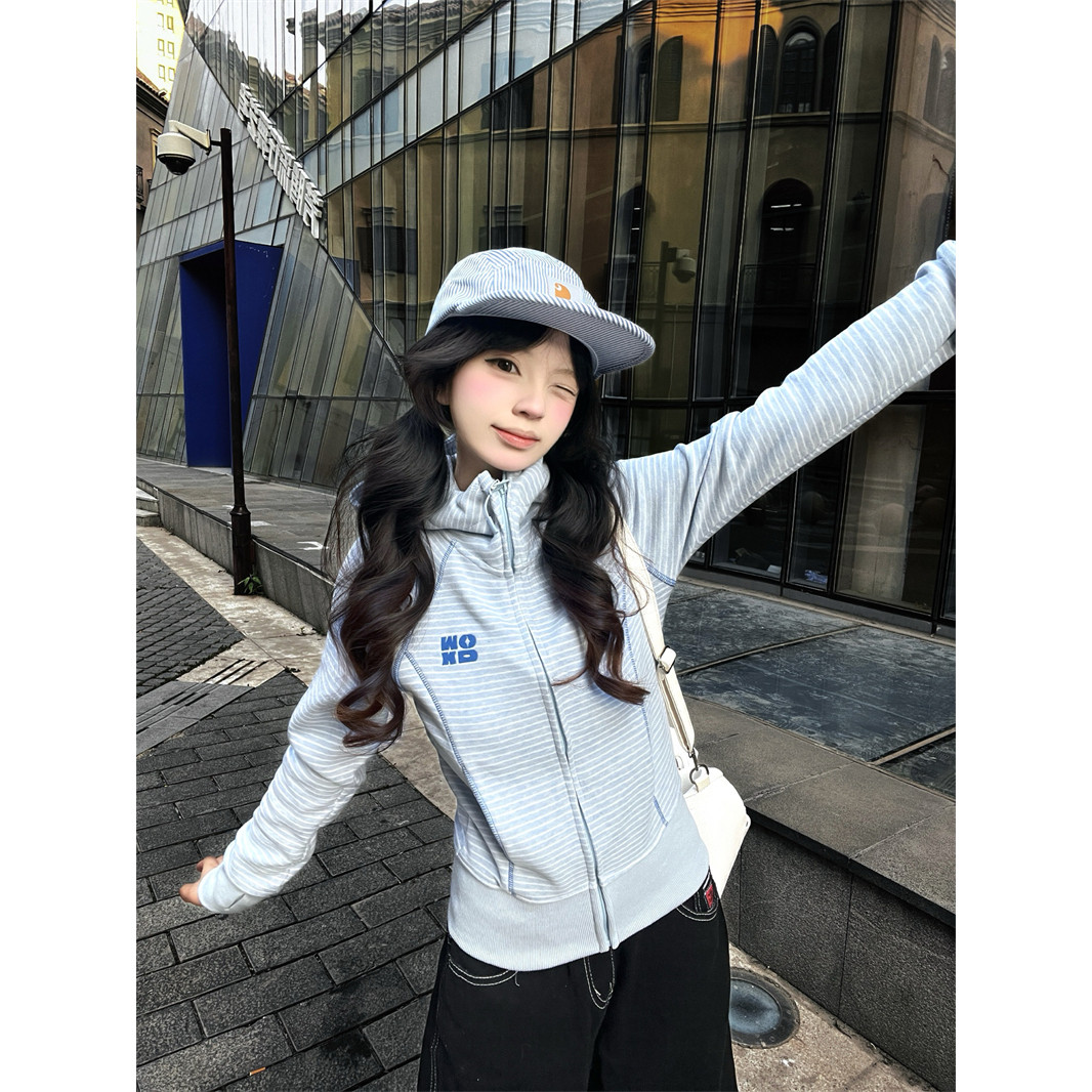 韩系纯色拉链卫衣外套2026新款春秋季小个子宽松慵懒风开衫外套女