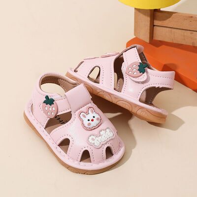 可爱卡通学步凉鞋夏款 软底防滑宝宝叫叫鞋 婴儿魔术贴男女童凉鞋