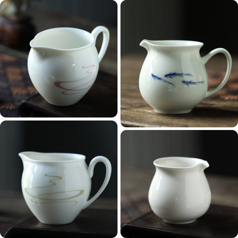 风清堂茶具象牙白公道杯青白瓷青花鱼戏茶海匀杯分茶器功夫茶道,餐饮具,公道杯,淘宝优惠券,粉丝福利购,淘宝优惠卷