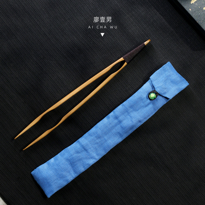 台湾竹艺师廖壹男手工竹制茶夹