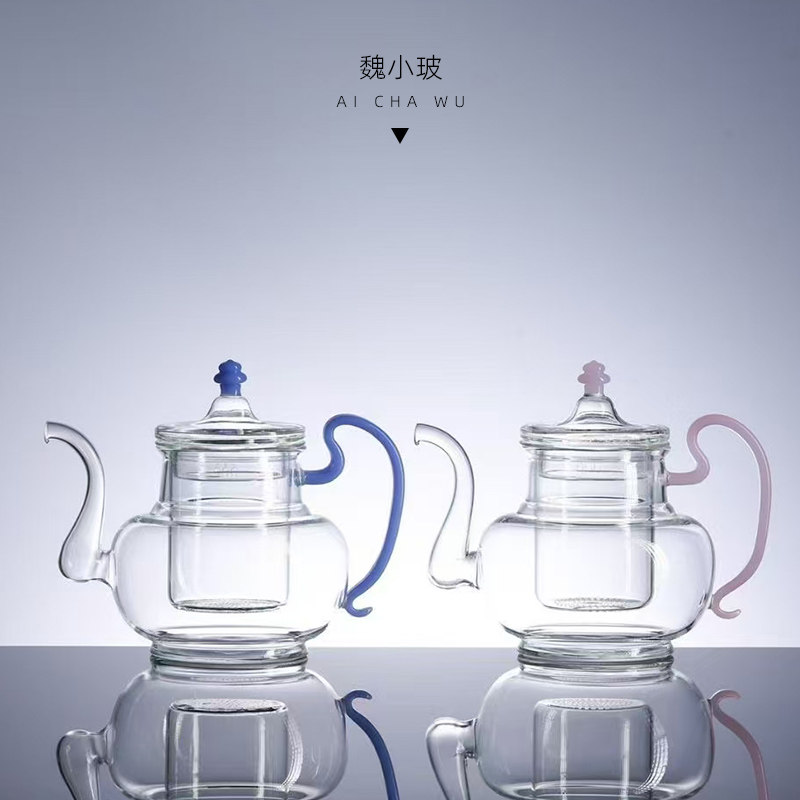 魏小玻茶具高硼硅耐热玻璃圆融煮茶壶带内胆烧水壶功夫茶道950ml