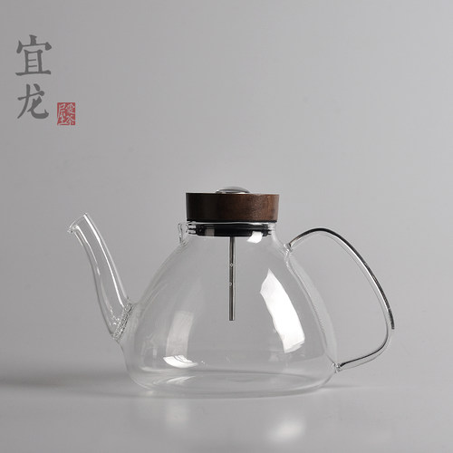 宜龙耐热玻璃感温过滤煮茶壶