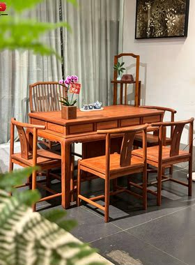 缅甸花梨茶桌加厚独板大果紫檀茶桌办公桌写字台