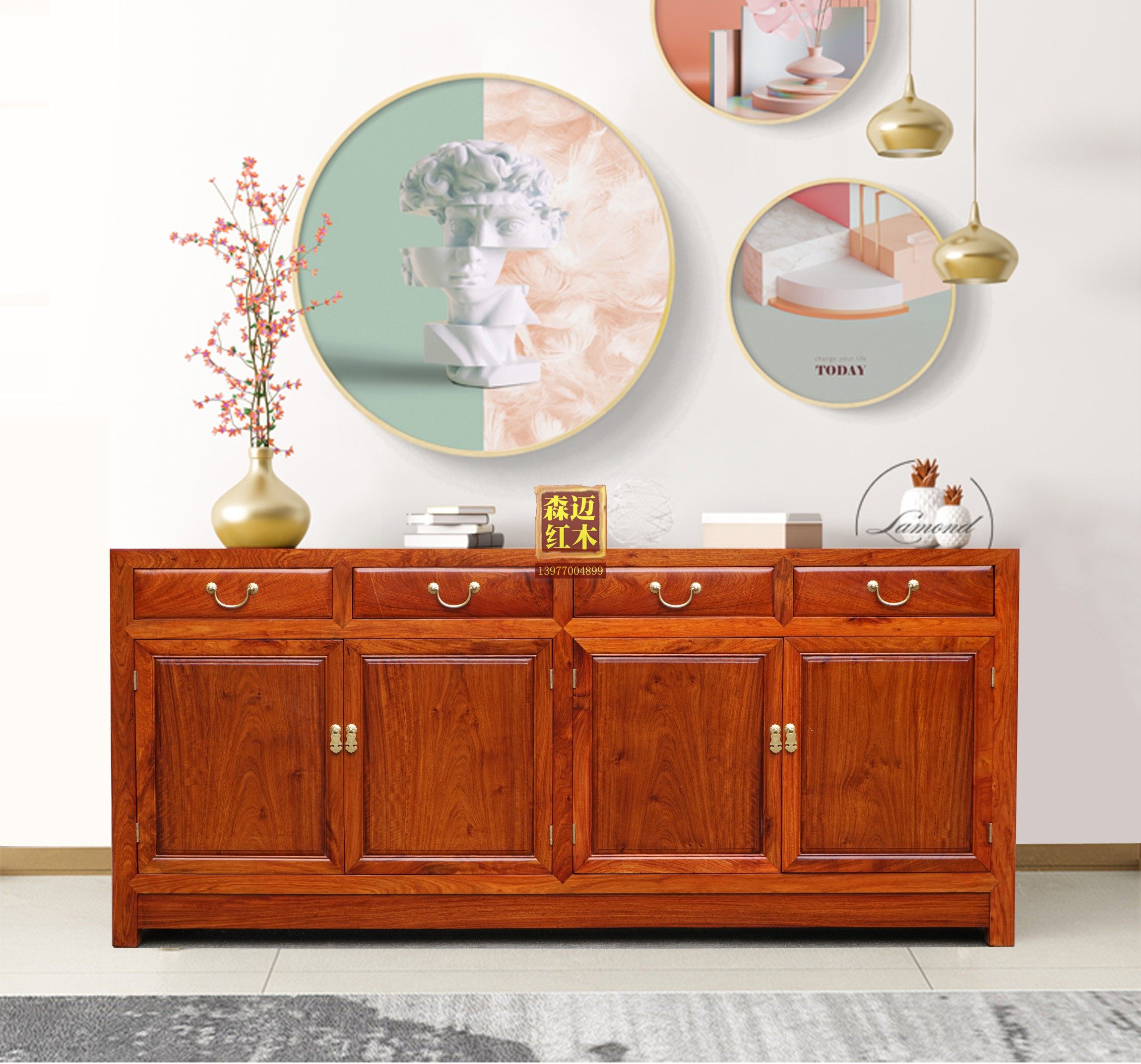 缅甸花梨餐边柜大果紫檀红木家具收纳柜榫卯加厚独板花梨木原木,住宅家具,红木餐边柜,淘宝优惠券,粉丝福利购,淘宝优惠卷