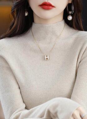 胖mm尺羊码RSF毛衣女松秋内遮肚大修身针织毛FQI衫显宽衫瘦搭上衣