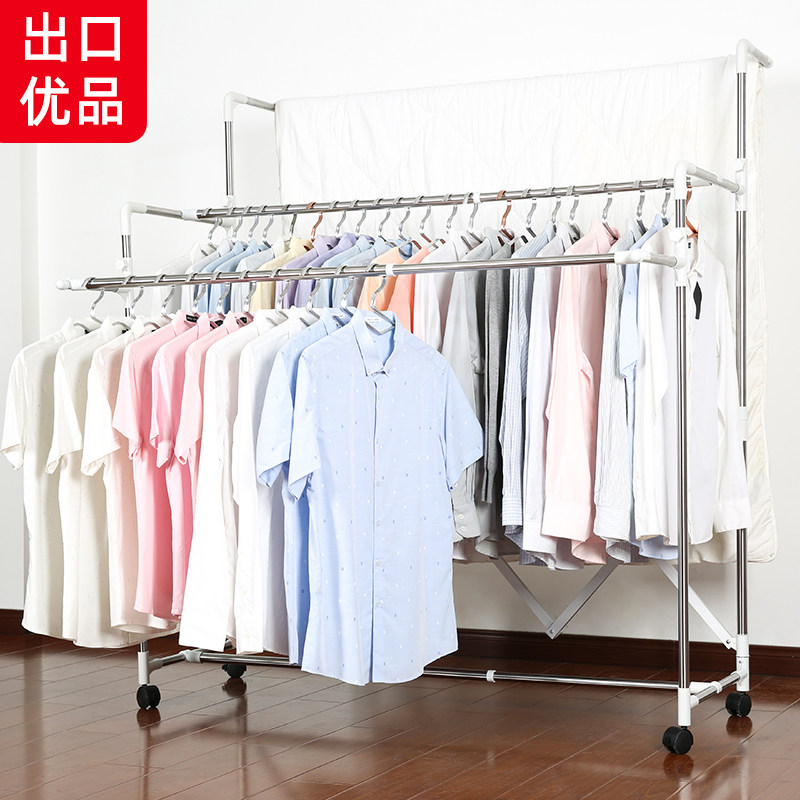 折叠免安装落地晾衣架晒被子架