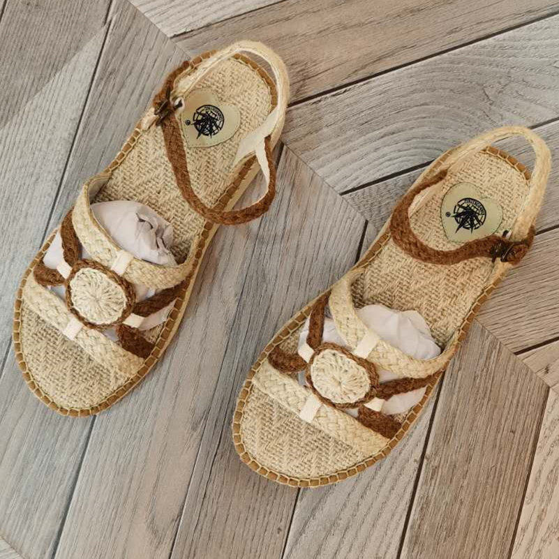 草鞋女凉鞋民族风甘谷大漠行麻鞋手工汉麻编织防臭棉麻吸汗汗脚鞋