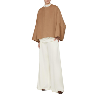 24秋季定制双面羊绒羊毛短外套宽松优雅立体感圆领绝美时尚大衣