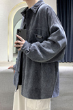 秋季衬衫男超宽松韩版复古休闲加绒灯芯绒衬衣外套DX115p55控79，男装衬衫，电商B413-1