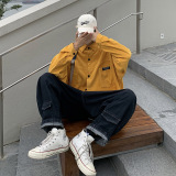 衬衫男宽松百搭韩版港风学生休闲灯芯绒衬衣外套DX115p5579，男装衬衫，电商B413-1