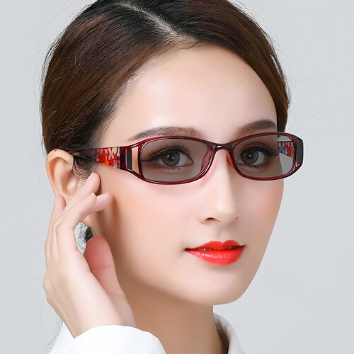 女款变色双光老花镜远近两用