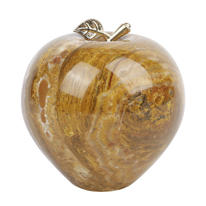 轻奢样板房大理石红苹果阿富汗玉石天然平安夜摆设件桌面玄关饰品