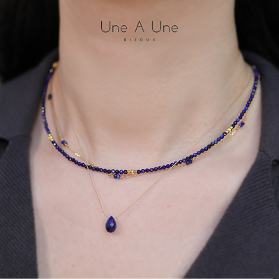 UneàUne水滴形天然石丝线项链