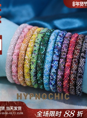 比利时Hypnochic正品琉璃珠糖果多彩串珠编织叠戴精油扩香手镯链