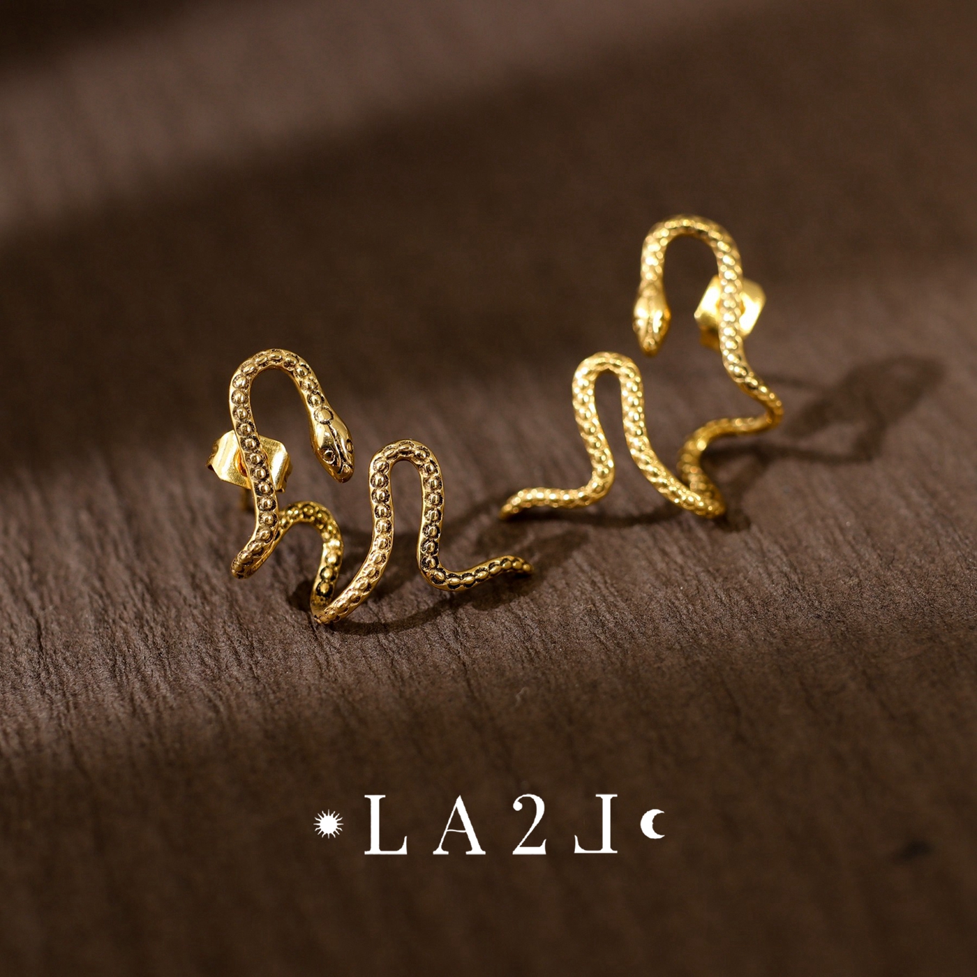 法国LA2L正品 古典神秘复古Sissi蛇形扭曲个性夸张美杜莎耳钉