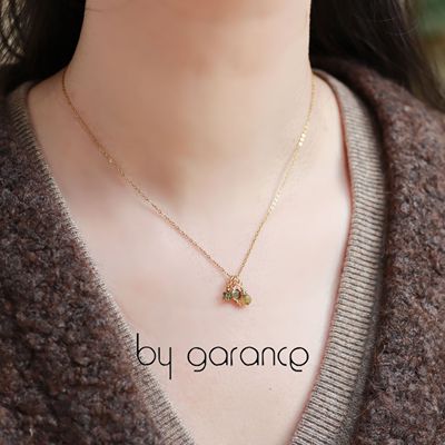 法国小众by garance正品代购BONI玛瑙石榴石拉长石清新甜美项链