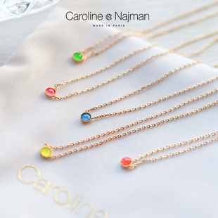 CANCUN多色荧光绿白百何同款 水晶短项链 Najman正品 巴黎Caroline