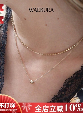 法国小众新设计师WAEKURA品牌Ameda省心叠戴假两件套装双层锁骨链
