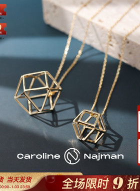 巴黎Caroline Najman正品WATER神秘魔方水立方镂空立体毛衣长项链