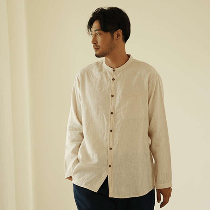 楠100苎麻中式苎麻衬衫顺丰包邮