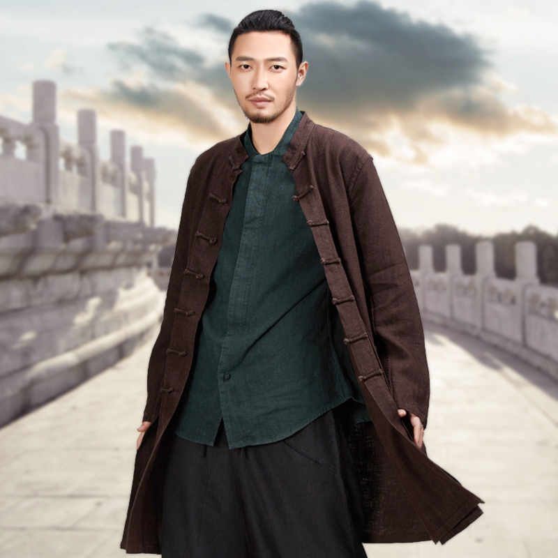 中长款复古民族服装风衣外套