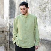 中国风男装 打底衫 春季 楠唐装 休闲衬衫 男长袖 中年复古中式 上衣流光
