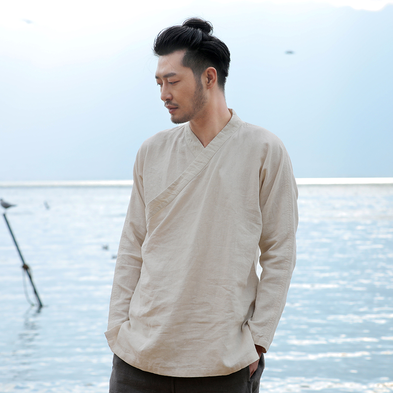 楠100%苎麻中式男装春季顺丰包邮
