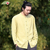 苎麻衬衫 楠唐装 男宽松复古盘扣风上衣净天 春季 中式 中国风男装 长袖