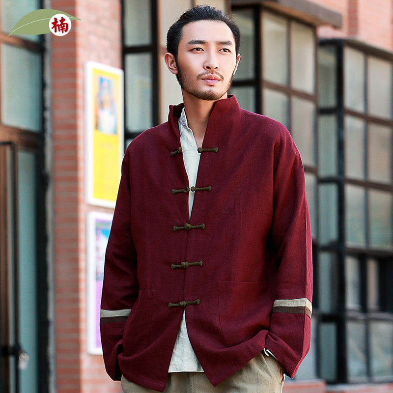 楠麻唐装中式男装男士早春外套中国风复古苎麻改良中山装古风朱颜,男装,民族服装,淘宝优惠券,粉丝福利购,淘宝优惠卷