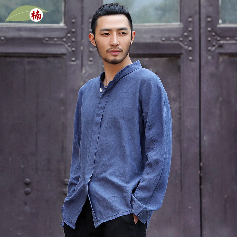 楠新中式长袖衬衫中国风顺丰包邮