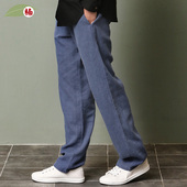 男中国风苎麻休闲裤 纯亚麻裤 子春季 楠唐装 宽松男中年全麻长裤 玄清