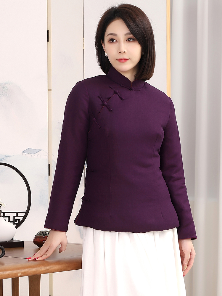 旗袍上衣棉服龙妙斜襟复古盘扣