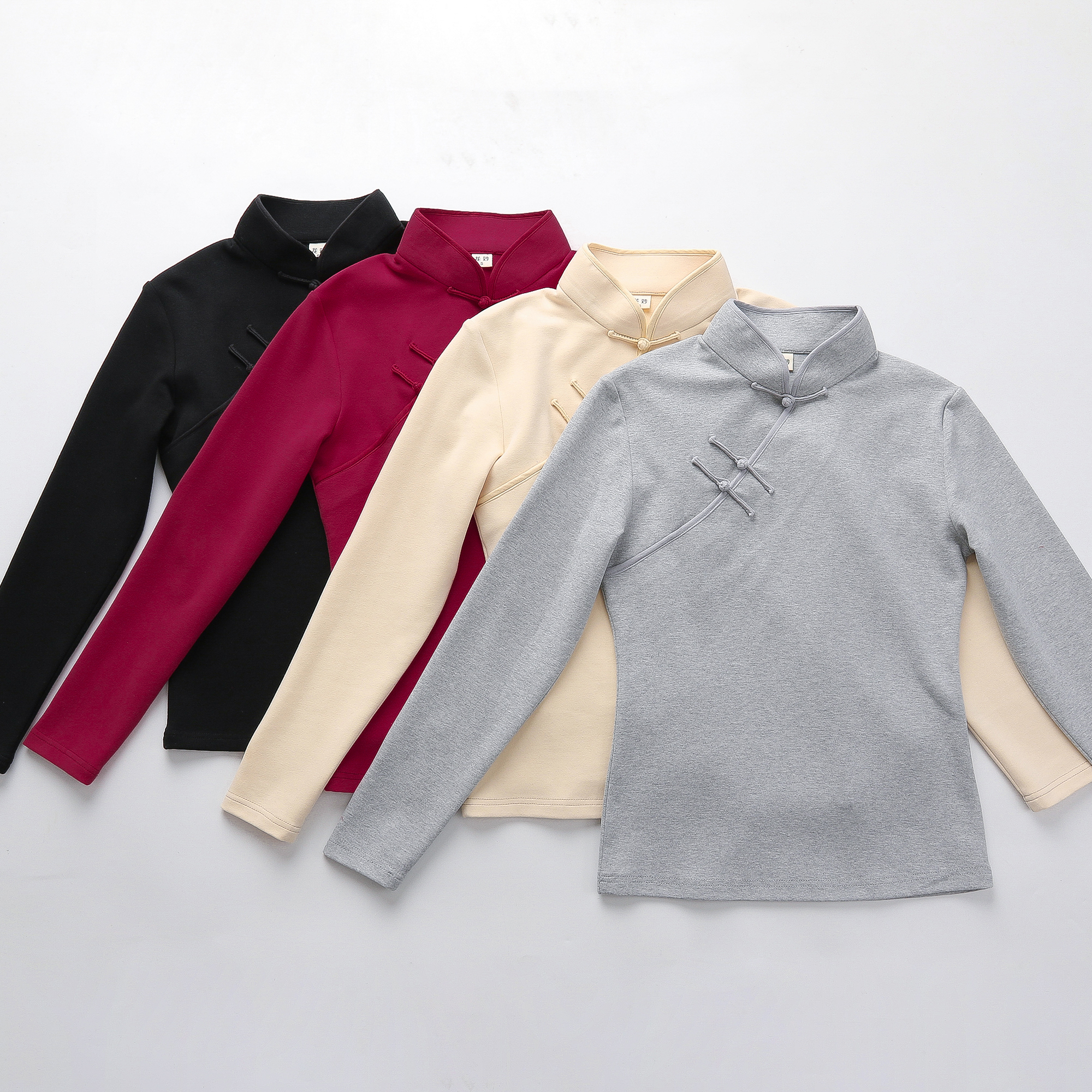 高含棉微厚针织衫旗袍上衣女中式