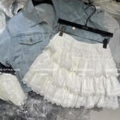 ADD短裙2026夏季 高腰显瘦蕾丝花边设计感半身裙蓬蓬蛋糕裙女 新款