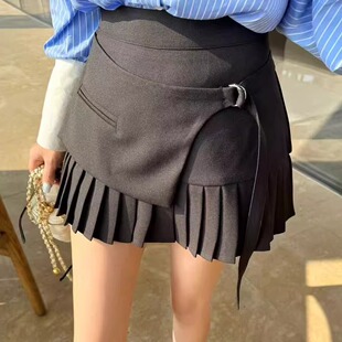 ALA西装 洋气百搭高腰显瘦miu系设计感半身裙百褶裙 裙2026早春新款