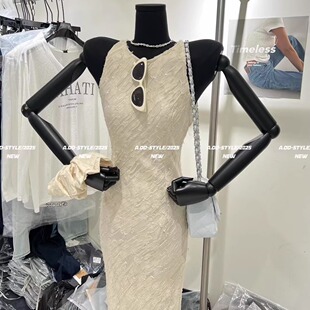 连衣裙包臀裙 气质显瘦天丝重工设计感背心无袖 ADD长裙26夏季 新款