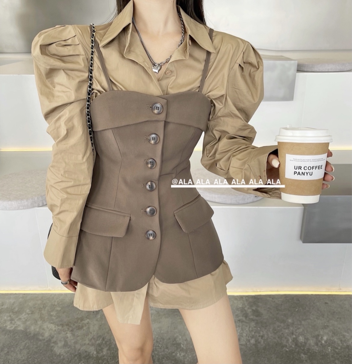 2021韩国东大门夏季洋气百搭衬衫