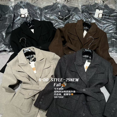 气质显瘦收腰设计感加棉西装外套