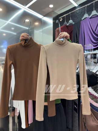 wu.33高领T恤冬季新款韩版修身显瘦设计感长袖内搭加厚加绒打底衫