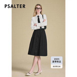 PSALTER诗篇100%醋酸白色宽松领带百搭学院风衬衫 女2025夏季 新款