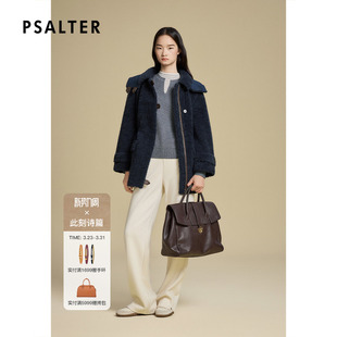 诗篇专选软糯颗粒绒可拆连帽羊毛呢外套2025冬款